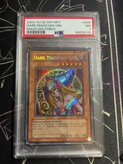 Yugioh PSA 7 NM Dark Magician Girl MFC-000 Secret Rare Unlimited 2003 - Image 1