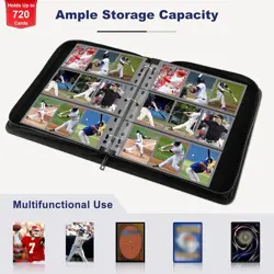 Card Binder 9 Pocket, with Card Display Design, 720 Double Sided Pocket PU Co... - Image 5
