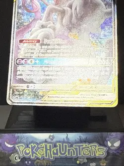 Pokemon Card Mewtwo and Mew GX SM191 Tag Team Black Star Promo Rare Played - Image 4