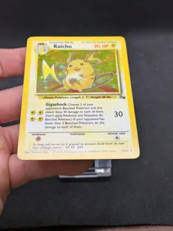 Pokemon Card Raichu 14/62 Fossil Set Rare Holo WOTC LP EXCELLENT - Image 3