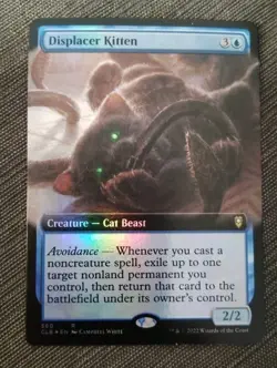 MTG Displacer Kitten (Extended Art) Battle for Baldur's Gate FOIL free shipping - Image 1