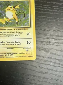 Pokemon TCG Raichu 014/102 Base Set Original Holo Rare Vintage WOTC 1999 HP - Image 5