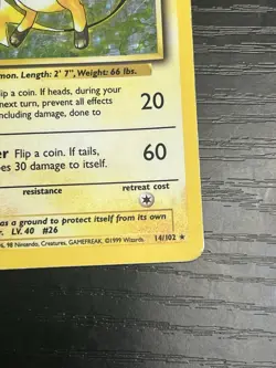 Pokemon TCG Raichu 014/102 Base Set Original Holo Rare Vintage WOTC 1999 HP - Image 5