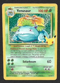 Pokemon Celebrations Venusaur 15/102 Classic Collection Holo Light Play LP - Image 1