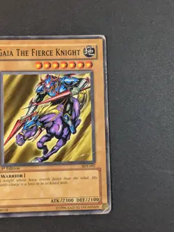 Yugioh TCG - 2x Gaia the Fierce Knight 1x 1st Edition LP + HP / Damaged SDY-007 - Image 4