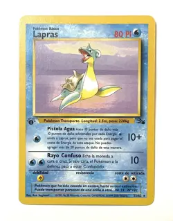 Lapras 25/62 1st Edition Rare Fossil Pokemon Card NM Near Mint Spanish - Image 1