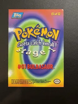 Pokemon Topps - Bulbasaur #E1 of 12 - LP - Image 2