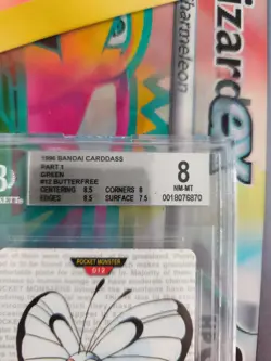 Pokemon Card Japanese Monsters collection carddass 1996 BGS Beckett 8 Butterfree - Image 4