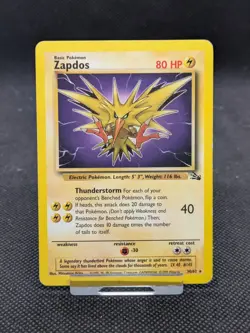 Zapdos 30/62 Non Holo Fossil Set Rare Pokemon WOTC LP EXCELLENT - Image 1