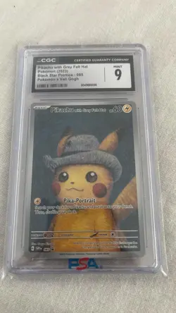 Pokemon Black Star SV Promo 085 Van Gogh Pikachu With Grey Felt Hat CGC 9 - Image 1