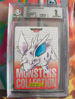 Pokemon Card Japanese Monsters collection carddass 1996 BGS Beckett 9 Nidorino - Image 2