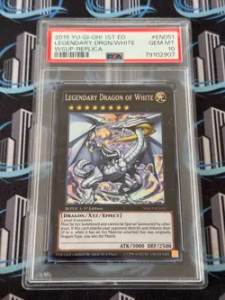 Yugioh PSA 10 GEM MINT Legendary Dragon Of White WSUP-EN051 1st Prismatic - Image 1