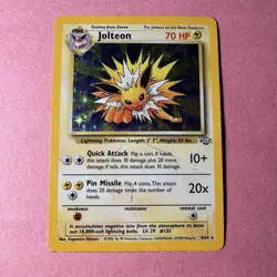 Jolteon Jungle Holo Unlimited Rare Card 4/64 WOTC MP Vintage Pokemon TCG - Image 2