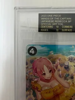 BGS 10 Black Label Rebecca OP05-091 SR SP Art Foil 2023 Japanese One Piece Card - Image 3