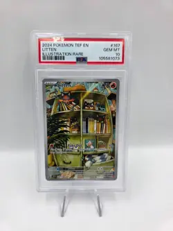 PSA 10 Litten 167/162 Illustration Rare Pokemon Graded Temporal Forces - Image 1