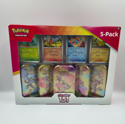 Pokemon 151 Mini Tin Costco 5 Pack Bundle Exclusive Machamp Alakazam - Image 1
