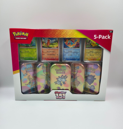 Pokemon 151 Mini Tin Costco 5 Pack Bundle Exclusive Gengar Dragonite - Image 1