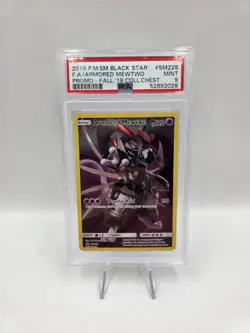 PSA 9 Armored Mewtwo 2019 Pokemon Black Star Promo SM228 Collectors Chest - Image 1