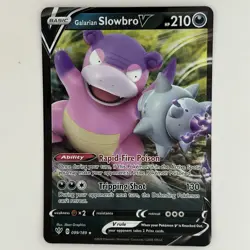 Pokemon TCG Galarian Slowbro V 099/189 Darkness Ablaze Ultra Rare Holo Card - Image 1