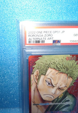 PSA 10 Roronoa Zoro OP01-001 L Parallel Romance Dawn One Piece Card Japanese TCG - Image 2