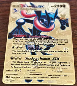 Greninja EX SV56/SV94 Gold Metal Fan Art Card - Image 1