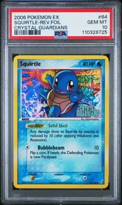 Pokemon EX Squirtle Reverse Holo #64 Crystal Guardians PSA 10 Vintage Low Pop 27 - Image 1