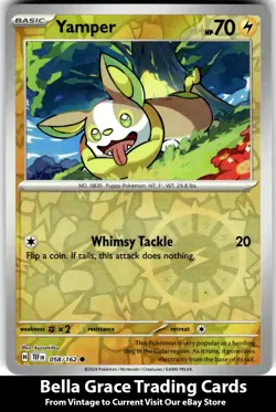 Yamper #058/162 SV05: Temporal Forces Pokemon Common Reverse Holo - Image 1