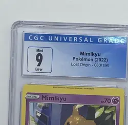 Pokemon Lost Origin Mimikyu 80/196 Mint Error Miscut CGC 9 - Image 2