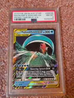 PSA 8 Magikarp & Wailord Gx #SM166 2019 Pokemon Sm Black Star Promo - Image 1