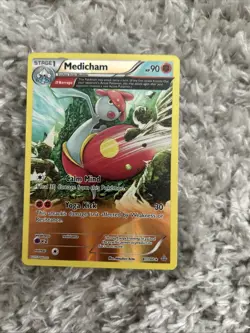 Pokemon TCG Medicham Primal Clash Holo Rare Card 81/160 LP Condition - Image 1