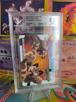 Pokemon Card Japanese Carddass Vending Anime BGS Beckett 8.5 Meowth Vs Persian - Image 1