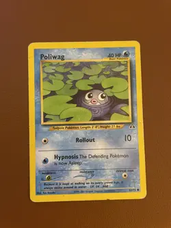 Pokemon Poliwag Neo Discovery 62/75 Regular Common Card WOTC MP Pokemon TCG - Image 1