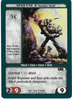 Battletech Replacement Card- Mad Cat A Timber Wolf 1996 - Image 1