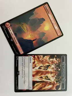 Magic Mtg Assassin’s Creed The Capitol one Triad Emblem #7 and Mountain land NM - Image 2