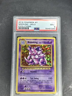 2016 POKEMON XY EVOLUTIONS #45 NIDOKING-HOLO PSA 9 - Image 1