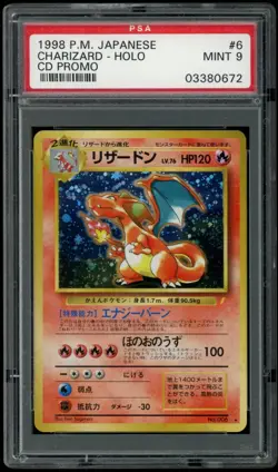 PSA 9 Charizard CD Promo 1999 Japanese Promo Old Back Pokemon Card Vintage - Image 1