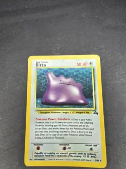 Pokemon TCG English LP/MP Ditto 3/62 Fossil Holo Rare Vintage WOTC - Image 1