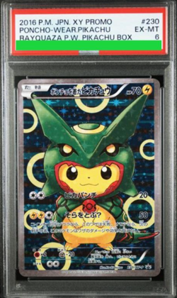 PSA 6 Pokemon 2016 Poncho Wearing Pikachu Rayquaza 230/XY-P Holo Promo Japanese - Image 1