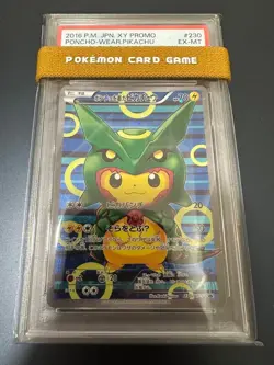 PSA 6 Pokemon 2016 Poncho Wearing Pikachu Rayquaza 230/XY-P Holo Promo Japanese - Image 2