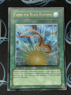 Yugioh TSHD-EN046 Cards For Black Feathers Ultimate Rare 1st Edition NM - Image 1