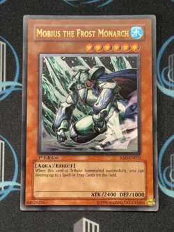 Yugioh Mobius The Frost Monarch 1st ed SOD-EN022 edition Ultimate Rare VLP+ - Image 1