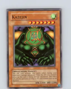 Yu-Gi-Oh TCG Kazejin DB1-EN158 Unlimited Regular Common Card Played LP - Image 1
