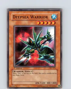 Yu-Gi-Oh TCG Deepsea Warrior PSV-079 1st Edition Regular Common Card Played LP - Image 1
