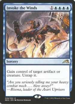 MTG Invoke the Winds (058) *Non-Foil* Base Rare Kamigawa: Neon Dynasty MT/NM - Image 1