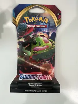 Pokemon TCG: Sleeved 10 Card Booster Pack Sword and Shield Base Set - Image 1