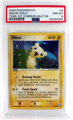 2006 Pokemon EX Trainer Kit 2 MINUN Half Deck #6 Holo PSA 8 - Image 3