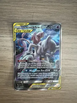 FULL ART Mewtwo & Mew GX Tag Team Pokemon Black Star Promo SM191 Holo Rare - NM - Image 1