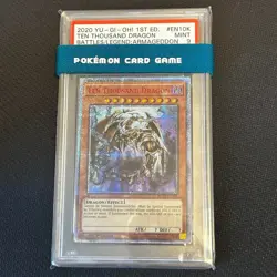 PSA 9 Mint 2020 Ten Thousand Dragon BLAR-EN10K 1st ED Holo YuGiOh English - Image 1