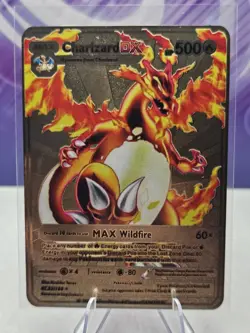 Pokemon Charizard Card DX Fire Gold Metal Display Card Fan Art Collectible - Image 1