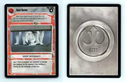 Rebel Barrier Star Wars Premiere Limited 1995 LS Common CCG Card - Image 1
